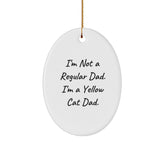 Funny Yellow Cat Dad Oval Ornament Gifts for Him from Family, Friends, or Coworkers Perfect for Christmas - Image 1